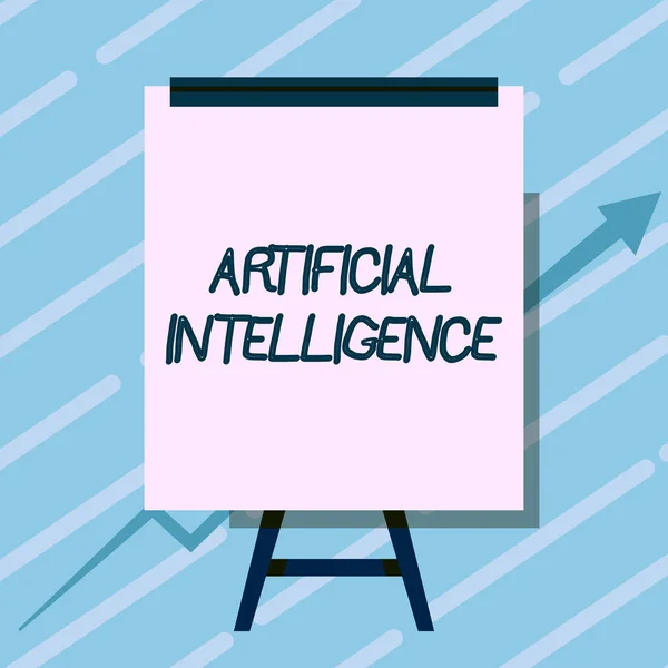 Sign displaying Artificial Intelligence. Word Written on Machine copy Cognitive function like Problem Solving Whiteboard Drawing With Arrow Going Up Presenting Growing Graph. — Stock Photo, Image