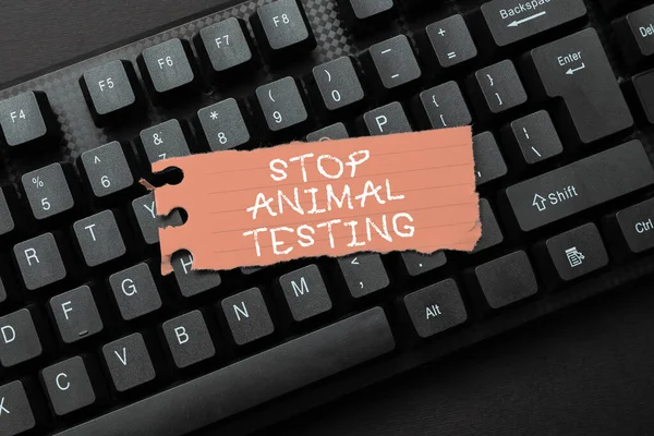 Handwriting text Stop Animal Testing. Business idea scientific experiment which live animal forced undergo Composing New Screen Title Ideas, Typing Play Script Concepts