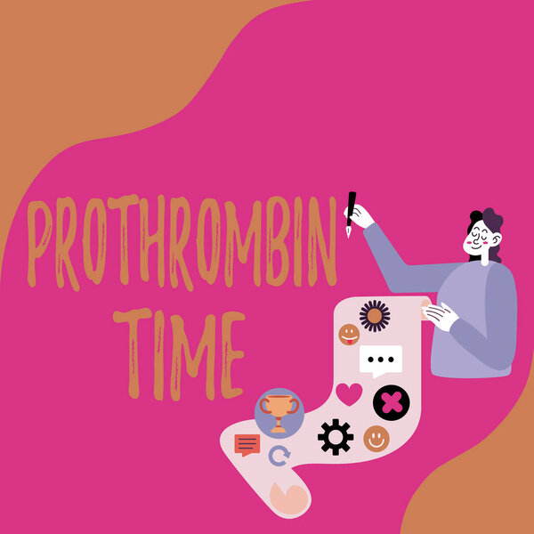 Время протромбина. Бизнес-подход оценить вашу способность надлежащим образом сформировать сгустки крови леди представляет документ, показывающий ее достижения Цели Проект Идеи.