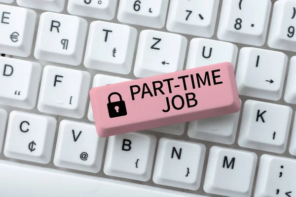 Didascalia del testo che presenta il lavoro part-time. Idea aziendale Lavorare poche ore al giorno Lavoro temporaneo Turni limitati Creazione di una nuova guida di programmazione, codici sorgente del programma di digitazione — Foto Stock