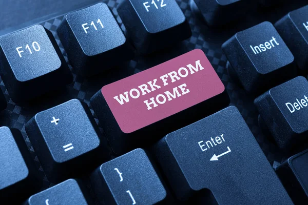 Writing displaying text Work From Home. Business approach Work From Home Writing Online Research Text Analysis, Transcribing Recorded Voice Email — Stock Photo, Image