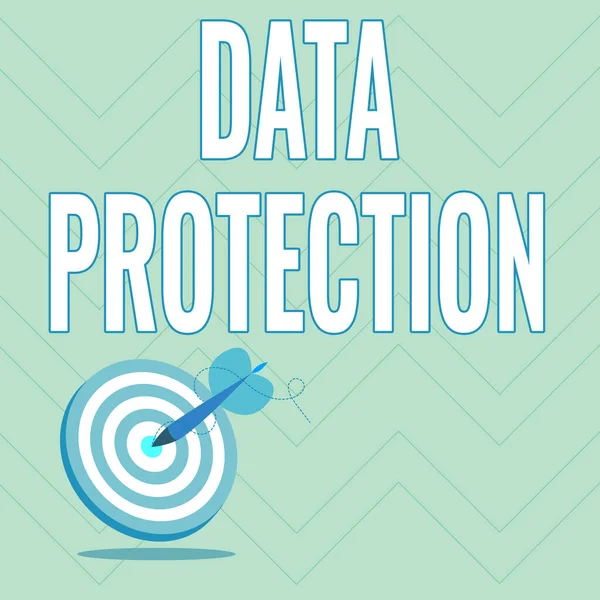 Знак отображения защиты данных. Слово для защиты IP-адресов и персональных данных от вредоносных программ, — стоковое фото