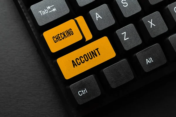 Writing displaying text Checking Account. Business concept transactional bank charge used to debit all the expenses Connecting With Online Friends, Making Acquaintances On The Internet — Stock Photo, Image