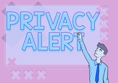 Kavramsal Başlık Gizlilik Alarmı. İş yaklaşımı kullanıcıyı verilerinizi çalma riskine karşı uyarır Mutlu Adam Resimleri Önde duran Yönetim Kurulu Başarı İçin Ellerinizi Kaldırın.