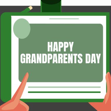 El yazısı, mutlu büyükanne ve nineler günü mesajı. Kavramsal fotoğraf Yaşlılar ya da Yaşlılar Büyük Tablet Arama Planları kullanan Bir Elin İllüstrasyonunu Yeni İnanılmaz Fikirler İçin Kutluyor