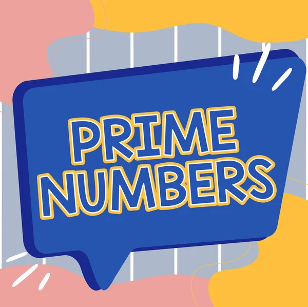 Tanda tulisan tangan Prime Numbers. Konsep bisnis integer positif yang mengandung faktor satu dan dirinya sendiri Ilustrasi Kotak Percakapan Besar Kosong Untuk Menunggu Periklanan. — Stok Foto