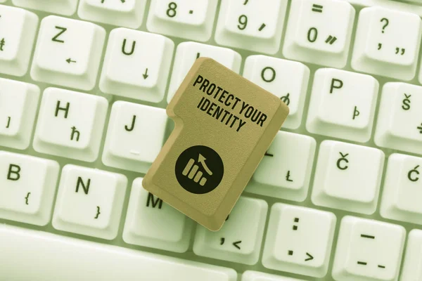 Szöveg megjelenítése Protect Your Identity. Internet Concept biztonságos az adatok megsértése és az információbiztonság Szerkesztése Weboldal Program kódok, Tanulás Új programozási nyelv — Stock Fotó