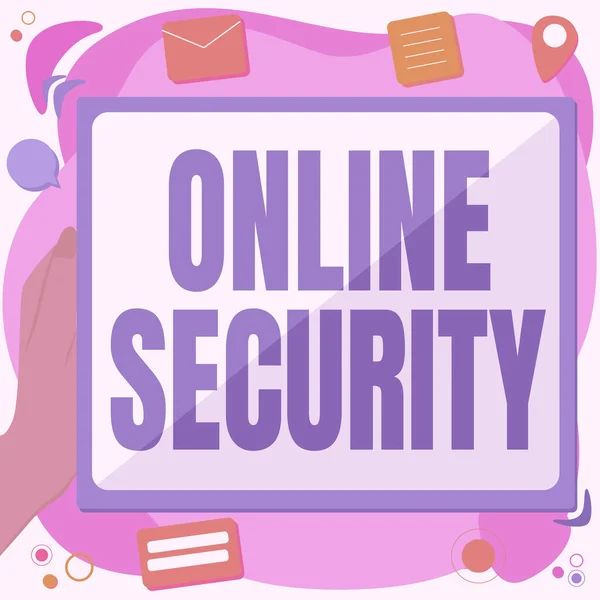 Handwriting text Online Security. Conceptual photo act of ensuring the security of transactions done online Abstract Deleting Browser History, Editing Organizing Online Files. — Stock Photo, Image