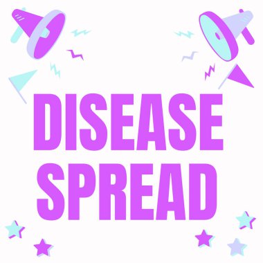 Kavramsal Başlık Hastalığı Yayılması. Bir viral ajanın birey aracılığı ile doğrudan iş görüşü Megafonla Tablet 'le iletişim kurarak Bir Sohbet Kutusuna Yeni Açıklama Yapması.