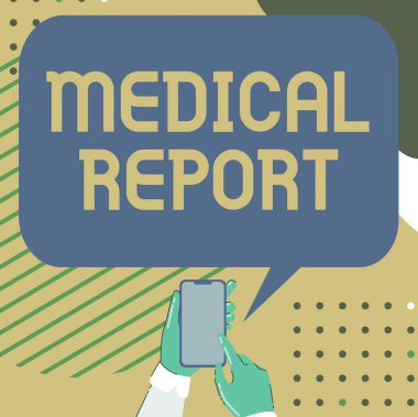 El yazısı, tıbbi rapor. Mobil Çizim Pozitif Yorumlar ve İyi Konuşma Baloncuğu adlı hastanın tıbbi muayenesinin sonuçları