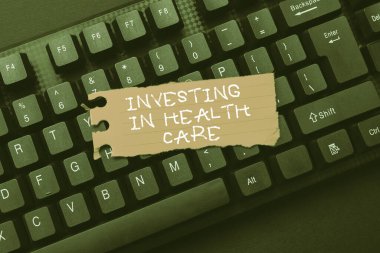 Sağlık Hizmetleri 'ne yatırım yaptığını gösteren bir mesaj. Yeni Ekran Başlığı Fikirleri Oluşturma, Yazma Senaryo Kavramları, Sağlık Bakımı veya iyileştirme üzerine para koymak anlamına gelir