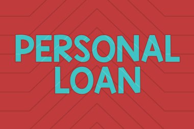 Kişisel Krediyi gösteren bir ilham. Bir bankadan veya kredi birliği bankasından belirli bir miktarda borç para almak, Değişik Şekiller ve Renkler içeren Resimli Arkaplanlar.