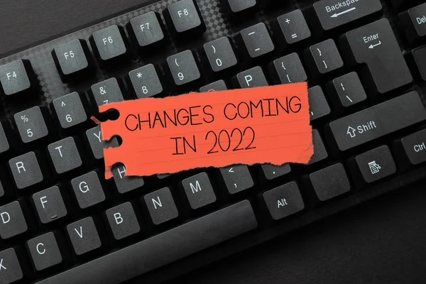 Sign display Changes Coming In 2022. Podejście biznesowe Nowe koncepcje planów i procesów na następny rok Wpisz skrypt kodu programu, Streszczenie Pobieranie New Online Journal — Zdjęcie stockowe