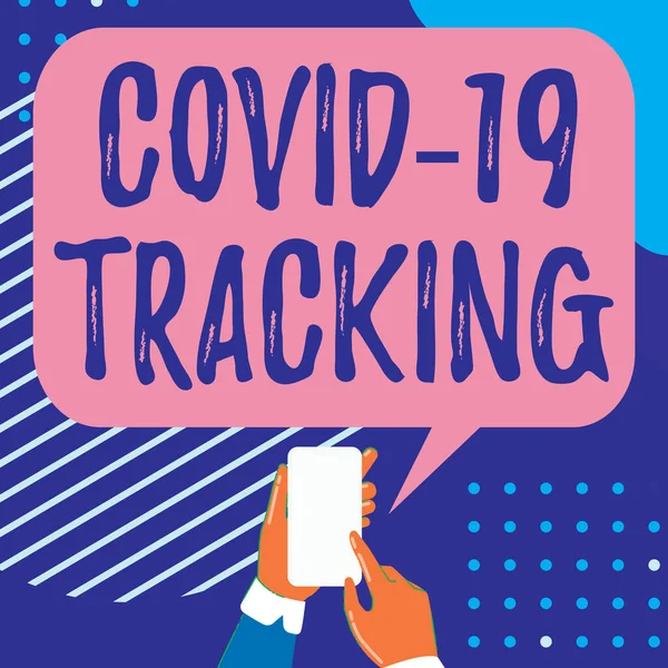 Covid 19 izleme metni yazılıyor. Etkilenmiş olabilecek kişilerin kavramsal fotoğraf ayırt etme süreci Mobil Çizim Pozitif Yorumlar ve İyi Konuşma Baloncuğu