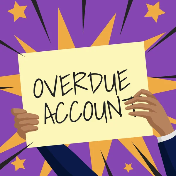 Konsept başlık Gecikmiş Hesap. İş yaklaşımı kredileri ve diğer yükümlülükler ödenmemiş olarak kalan hak ettikleri El Kağıtları Yeni Fikirlerin Yıldızlarla çevrili olduğunu gösteriyor.