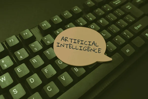 Handwriting text Artificial Intelligence. Word for programmed to think like human and mimic his actions Converting Written Notes To Digital Data, Typing Important Coding Files — Stock Photo, Image