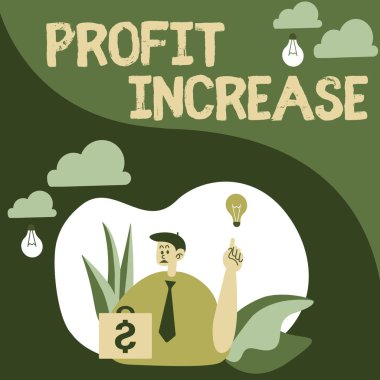 El yazısı metni Kâr Artır. Kavramsal fotoğraf, iş dünyasından ya da pazarlamacıdan elde edilen gelirin büyümesi parkta oturup balonlar üflerken Fikir Lambasıyla Yeni Düşünceler Düşünmek.