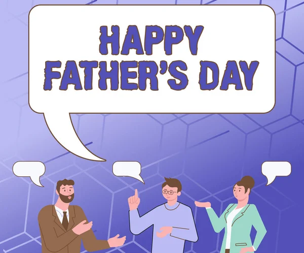 Handwriting text Happy Fathers Day. Business overview celebrated to show love for the patriarch of the family Partners Chatting Building New Wonderful Ideas For Skills Improvement. — Stock Photo, Image