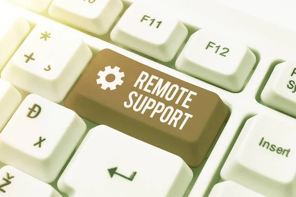Inspiration showing sign Remote Support. Business approach type of secure service, which permits representatives to help Abstract Presenting Ethical Hacker, Typing Creative Notes And Ideas — Stock Photo, Image