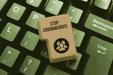 Coronavirus 'u durdurun mesajı yazılıyor. COVID19 vakalarının azaltılması için mücadele eden iş yaklaşımı Hastalık Bilinci kampanyası: Soyut Daktilo Uygulaması Hızlı Yazma, Programcı Hata Ayıklama Kodları