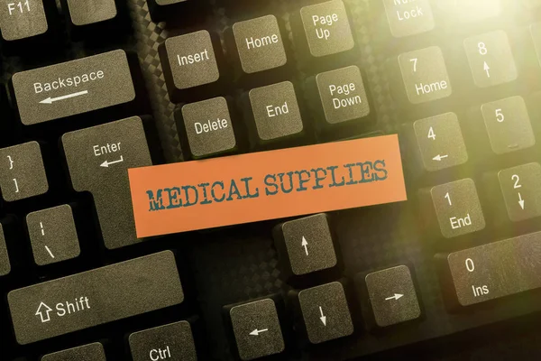 Inspiration showing sign Medical Supplies. Conceptual photo Items necessary for treatment of illness or injury Connecting With Online Friends, Making Acquaintances On The Internet — Stock Photo, Image