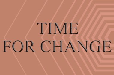 El yazısı değişim zamanı. İş dünyası gösterisi, yeni başlangıçlar, hayat değişimi ve gelişim Satırları, Değişik Şekiller ve Renklerle Resmedilmiş Arkaplanlar.