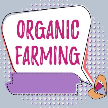 Organik tarım sunan metin başlığı. Ekolojik bazlı haşere kontrolü kullanan kavramsal fotoğraf tarım sistemi Lips Paylaşımcı Olumlu Yorumlar Baloncuk Arasında İyi Tepkiler.