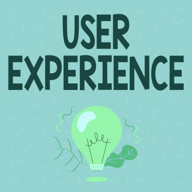 Kullanıcı Deneyimi işaretini gösteren bir ilham. İş dünyası, Aydınlatılmış Ampul Çizim Santralleri Kabuk Gösterme Teknolojileri 'ni kullanan bir kişinin genel deneyimini gözler önüne seriyor.