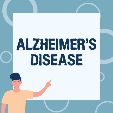Alzheimer Hastalığı belirtileri var. Hafızayı yavaş yavaş yok eden geri dönüşsüz beyin rahatsızlığı. Beyefendinin Beyaz Tahtadaki İşaret Parmağını Durduran Adam..