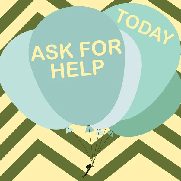 도움을 요청하는 문자 메시지. 질문을 하거나 대답을 구하거나 누군가에게 도움을 구하는 것이다.. — 스톡 사진