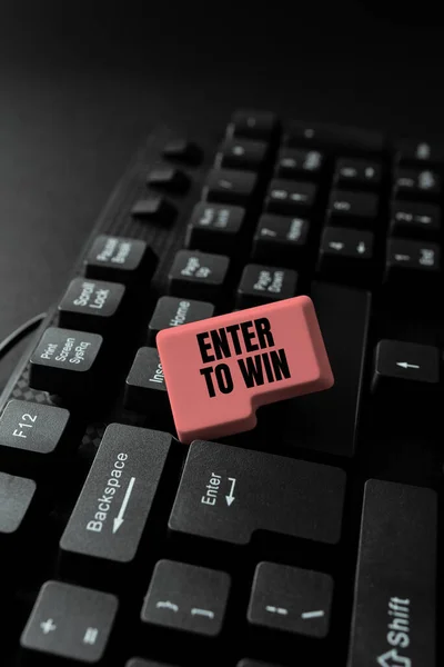 Почерк: Enter To Win. Интернет-пользователи обменивают что-то ценное на выигрыш приза Abstrap Programmer, Retyping Debug Codes — стоковое фото