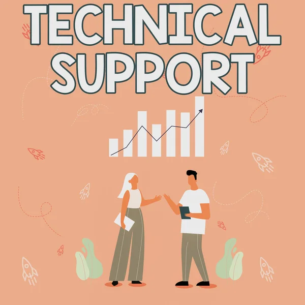 Legenda do texto apresentando Suporte Técnico. Negócios mostram um serviço fornecido por uma empresa de hardware ou software Ilustração de parceiros Compartilhando ideias maravilhosas para melhoria de habilidade. — Fotografia de Stock