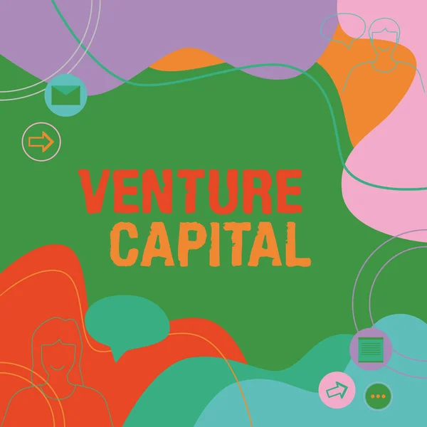 Τίτλος κειμένου που παρουσιάζει το Venture Capital. Επιχειρηματική επισκόπηση διαθέσιμη για επένδυση στο στοιχείο ιδιοκτησίας του νέου Εικονογράφηση Ζευγάρι Μιλώντας σε Chat Cloud Ανταλλαγή Μηνυμάτων. — Φωτογραφία Αρχείου