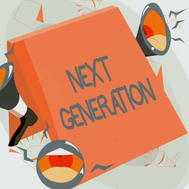 Yeni Nesil kavramsal görüntü. Son teknoloji Dudak Megafonları kullanılarak geliştirilen iş konsepti ürünü kamuoyuna yeni duyurular yapıyor..