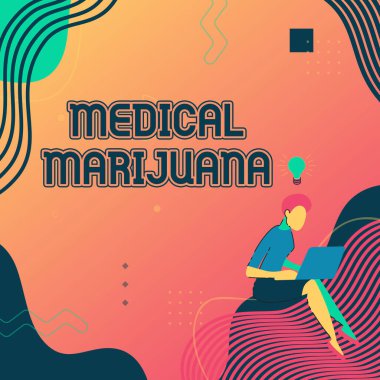 İlham, tıbbi marihuana işaretini gösteriyor. Anlam kavramı sadece reçeteyle elde edilebilir ve hastalığın tedavisinde kullanılır. Dizüstü bilgisayarlı kadın aktif olarak Yeni Düşüncelerden Çalışmaya Başlıyor.