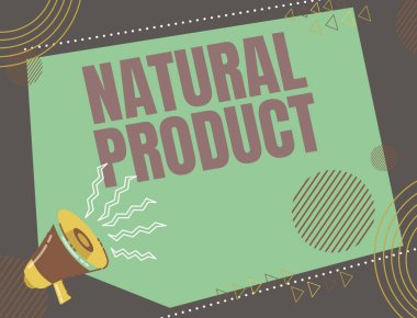 Kavramsal başlık: Doğal Ürün. Canlı bir organizma olan Illustration of a Loud Megafhone tarafından üretilen kimyasal bileşik ya da madde Yeni Harika Duyuruyu Halka Duyuruyor