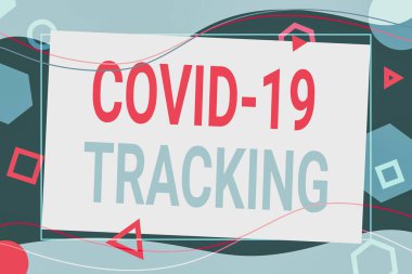 Kavramsal başlık Covid 19 İzleme. Enfeksiyon kapmış olabileceklerin ayırt etme süreci. Metin Çerçevesi Çiçek Kalpler ve Yapraklarla çevrili..