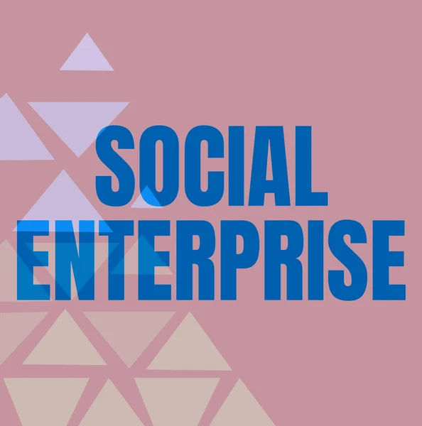 Firma mostrando la Empresa Social. Word for It es un negocio que tiene objetivos civiles específicos Línea Fondos Ilustrados Con Varias Formas Y Colores. — Foto de Stock