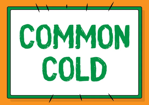 Hand writing sign Common Cold. Business showcase viral infection in upper respiratory tract primarily affecting nose Line Illustrated Backgrounds With Various Shapes And Colours.