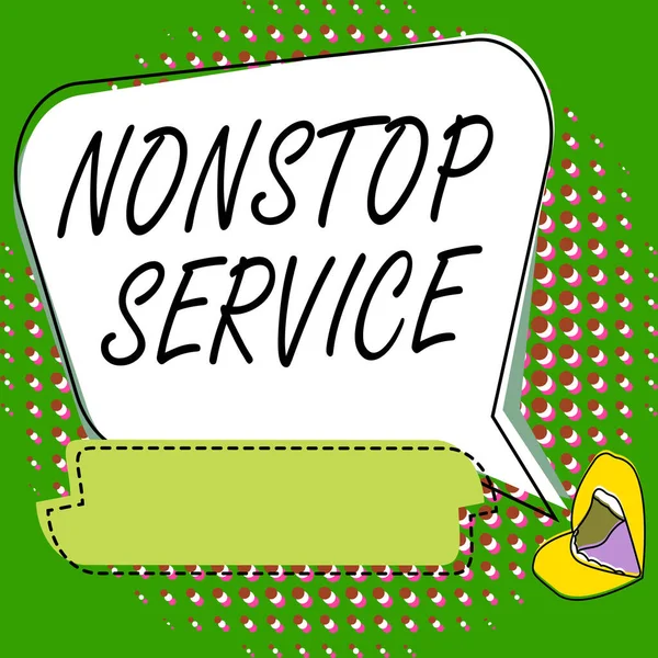 Концептуальный дисплей Nonstop Service. Слово для сервиса, доступного в любое время и, как правило, каждый день.. — стоковое фото