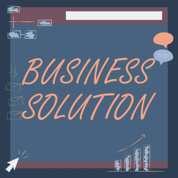 Handschrift Business Solution. Business overzicht combinatie van ideeën om het bedrijf te helpen zijn doel te bereiken Illustratie van Board Ontvangen van berichten en het zoeken naar verbeteringen. — Stockfoto