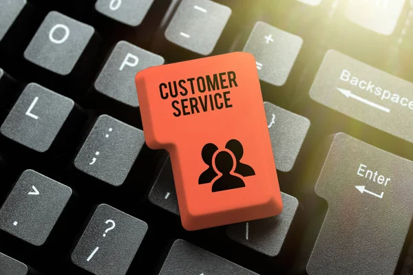Text sign showing Customer Service. Word Written on direct interaction with the consumers offering support Abstract Creating Safe Internet Experience, Preventing Digital Virus Spread — Stock Photo, Image