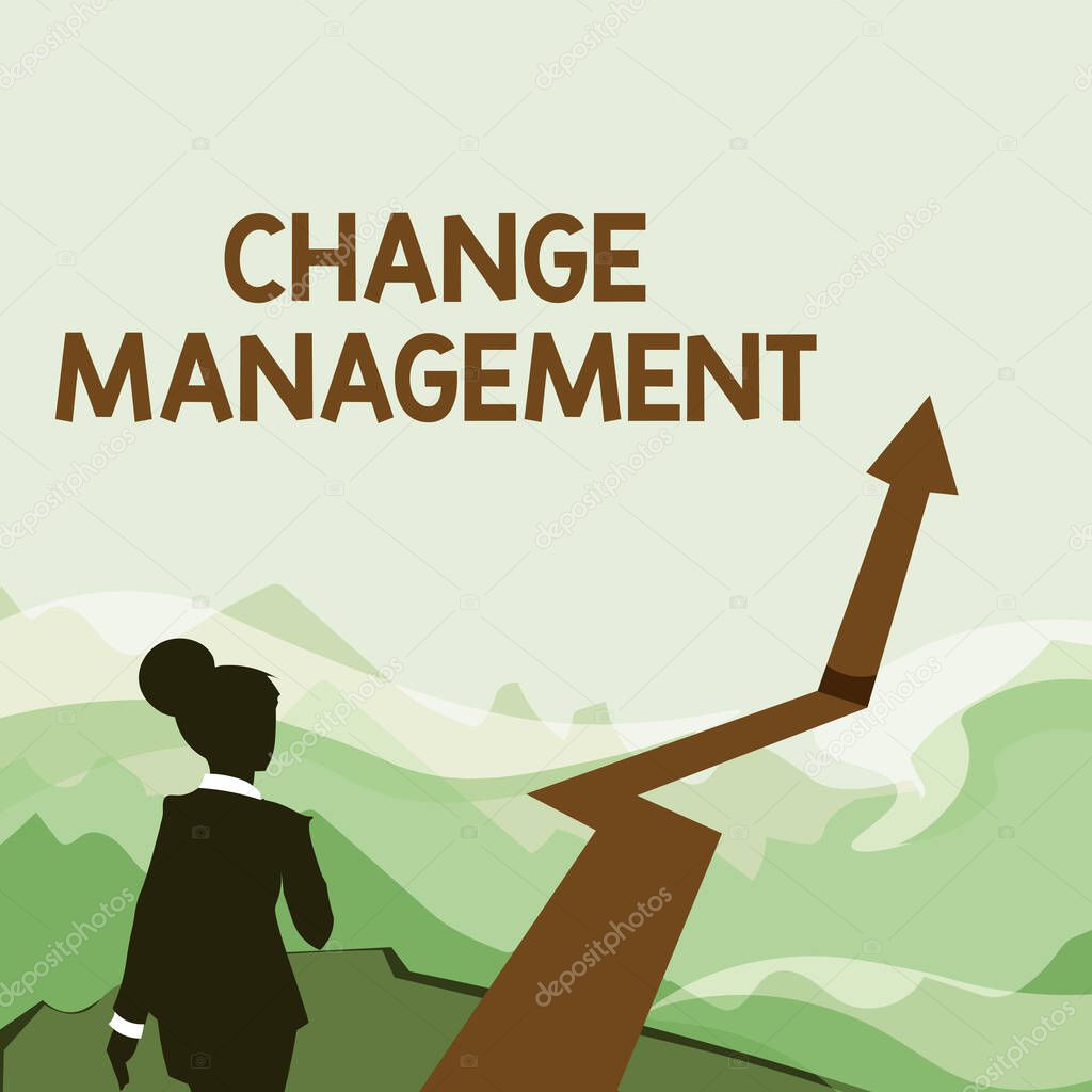Visualización conceptual Gestión del cambio. Concepto que significa desarrollo dentro de una