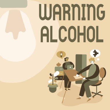 Uyarı Alkolü gösteren metin işareti. İleti üzerine yazılmış sözcük, Yetenek Geliştirme Stratejileri İçin Yeni Fikirler Paylaşan Alkollü içecek ortaklarının paketlenmesinde görünür.