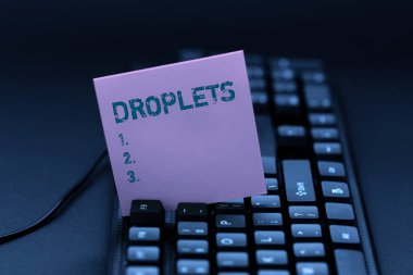 Damlacıkları gösteren bir işaret. Web sitesi Bilgileri Yazma, Düzenleme ve Güncelleme E- kitap İçindekileri Belirli Islak yerlerde çok küçük bir sıvı damlası anlamına gelen kavram bulunabilir