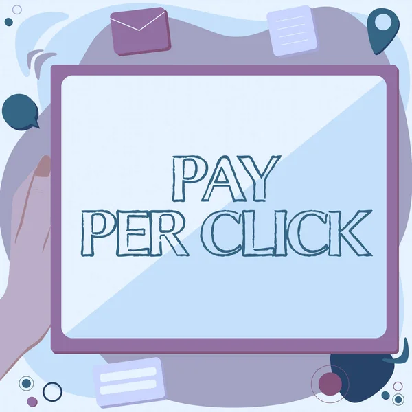 Conceptuele weergave Pay Per Klik. Word Written on internet marketing waarin betaling is gebaseerd op clickthroughs Abstract Browser geschiedenis verwijderen, bewerken van online bestanden. — Stockfoto