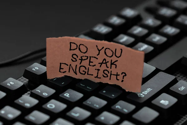 Подпись: Do You Speak English. Бизнес-идея заключается в том, чтобы знать, может ли человек говорить по-английски. — стоковое фото