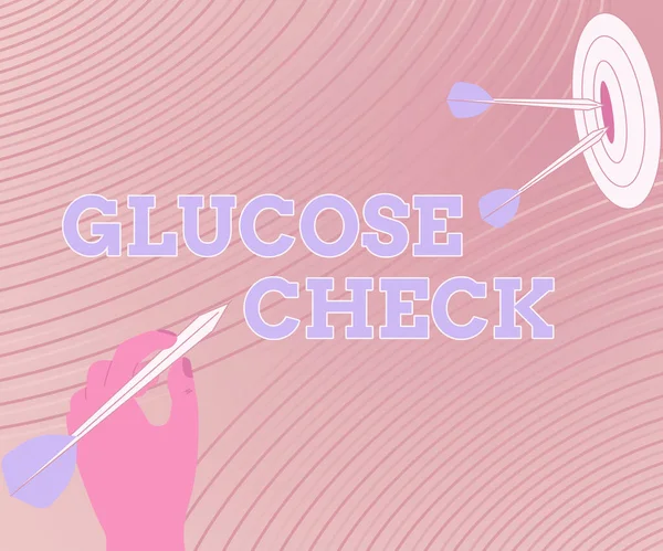 Inspiráció mutatja a glükóz ellenőrzés jelét. Üzleti ötlet eljárás, amely méri a cukor mennyiségét a vérben Presenting Message Hitting Target Concept, Abstract Announcing Goal. — Stock Fotó