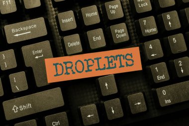 Metin başlığı Damlacıkları temsil ediyor. Çevrimiçi arkadaşlarla bağlantı kuran, İnternet 'te tanıdıklar yapan belirli ıslak yerlerde çok küçük bir sıvı damlası bulunabilir.