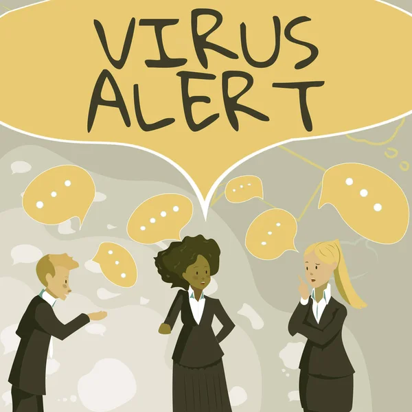 Virüs Uyarısı sunan metin başlığı. İş görüşü Virüs Uyarısı: Ortaklar Yetenek Geliştirme için Yeni Harika Fikirler İnşa Ediyor. — Stok fotoğraf